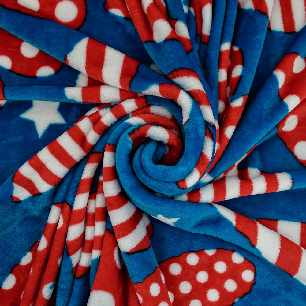 Patriotic Hearts Soft Plush 50x60in Blanket - Flags Importer