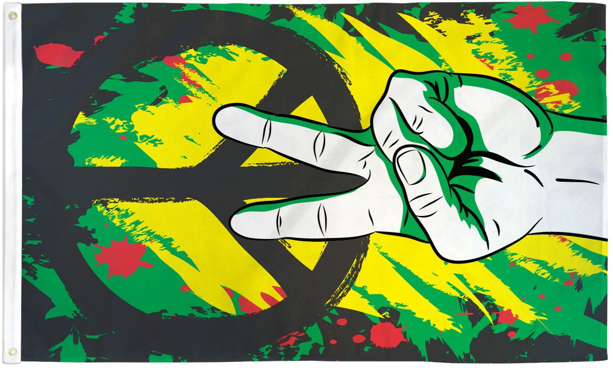 Peace Graffiti Flag 3x5ft Poly - Flags Importer