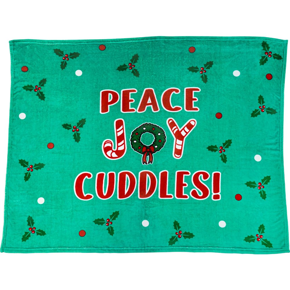 Peace, Joy & Cuddles Soft Plush 50x60in Blanket - Flags Importer