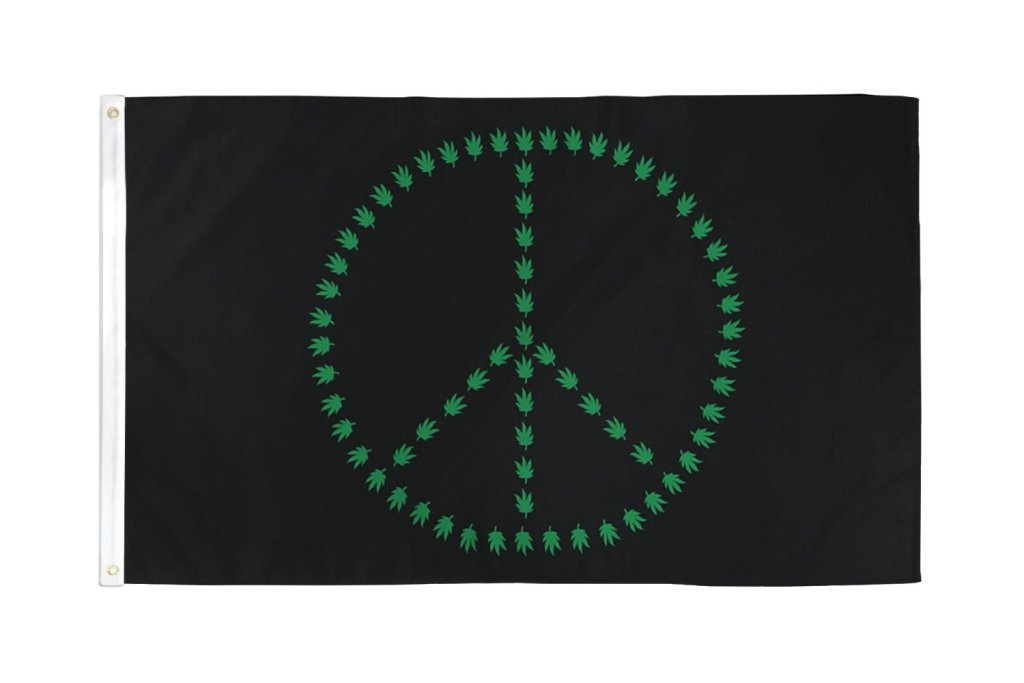 Peace Leaves Flag 3x5ft Poly - Flags Importer