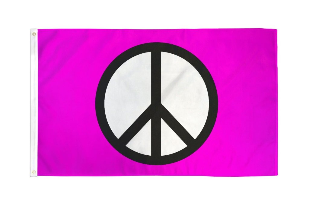 Peace (Pink) Flag 3x5ft Poly - Flags Importer