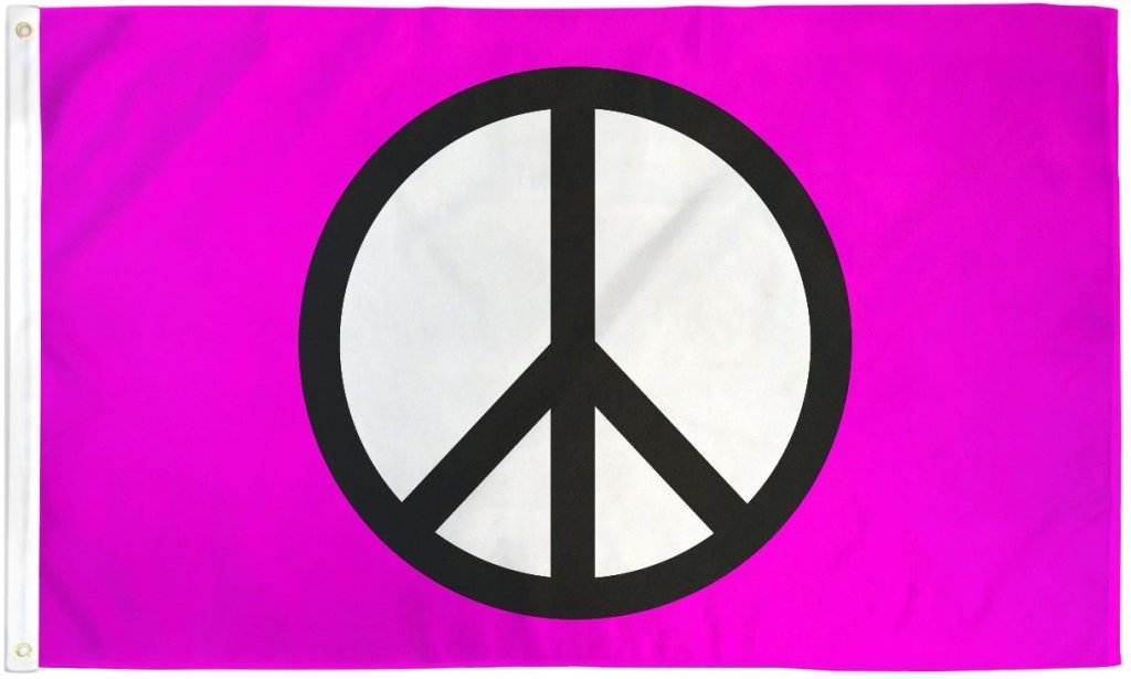 Peace (Pink) Flag 3x5ft Poly - Flags Importer