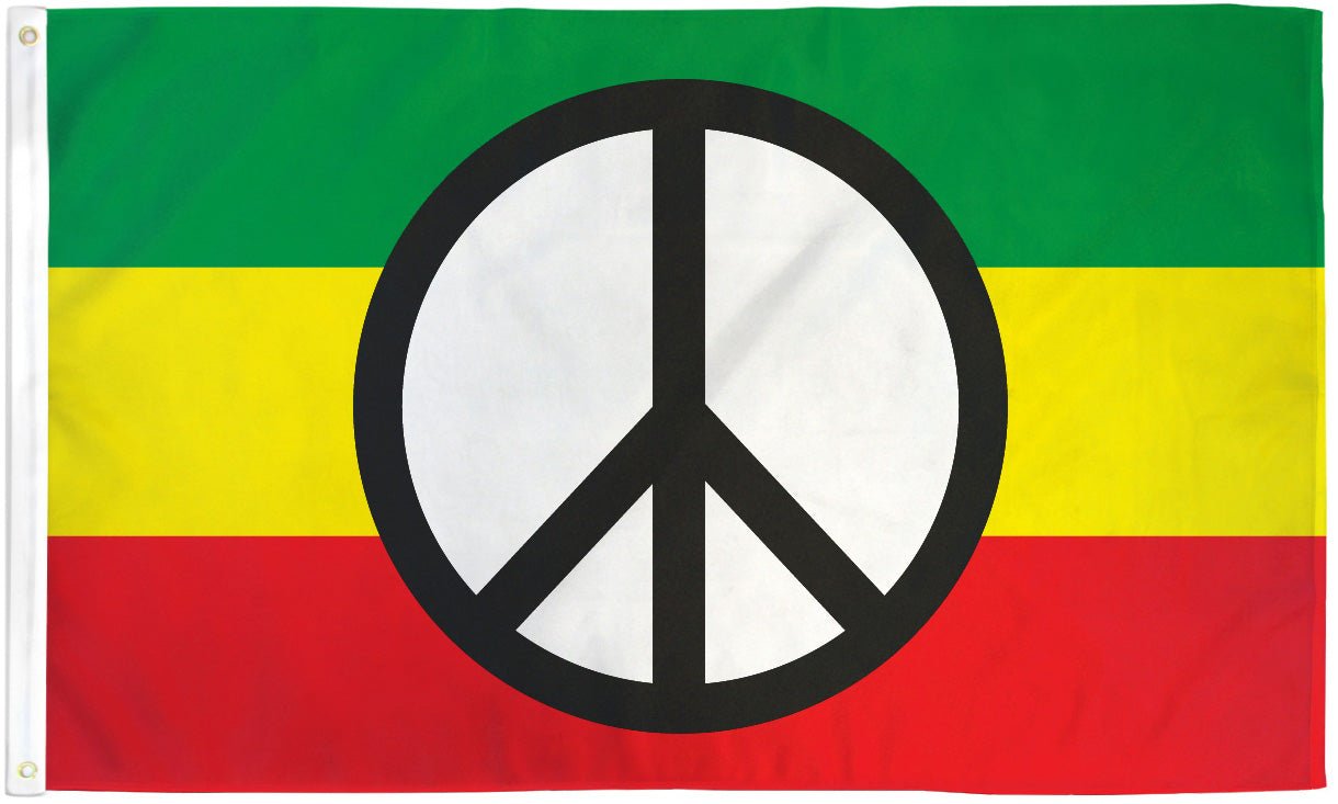 Peace (Rasta) Flag 3x5ft Poly - Flags Importer