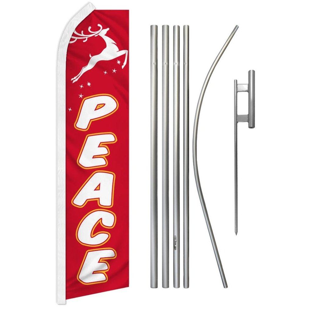 Peace (Reindeer) Super Flag & Pole Kit - Flags Importer