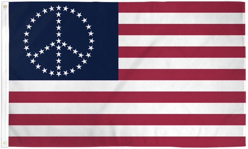 Peace USA (Stars) Flag 3x5ft Poly - Flags Importer