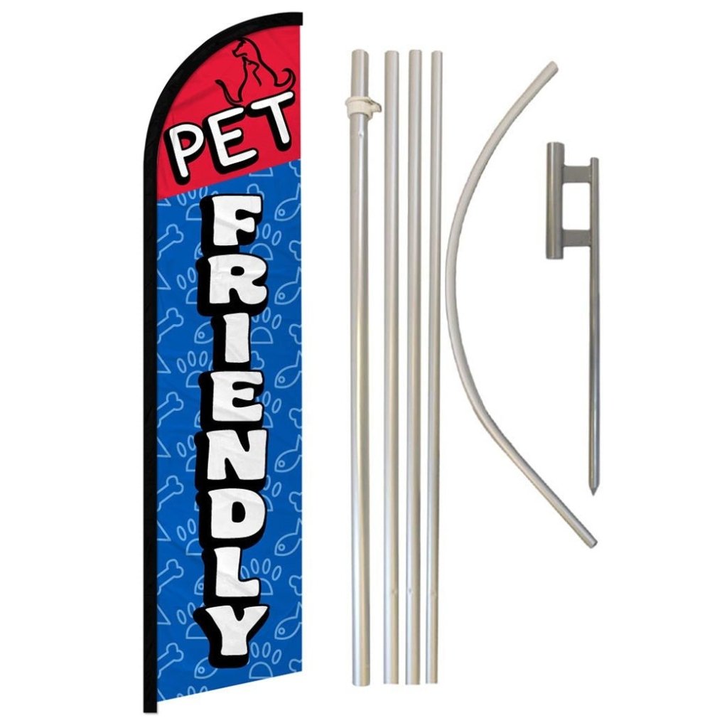 Pet Friendly Windless Banner Flag & Pole Kit - Flags Importer