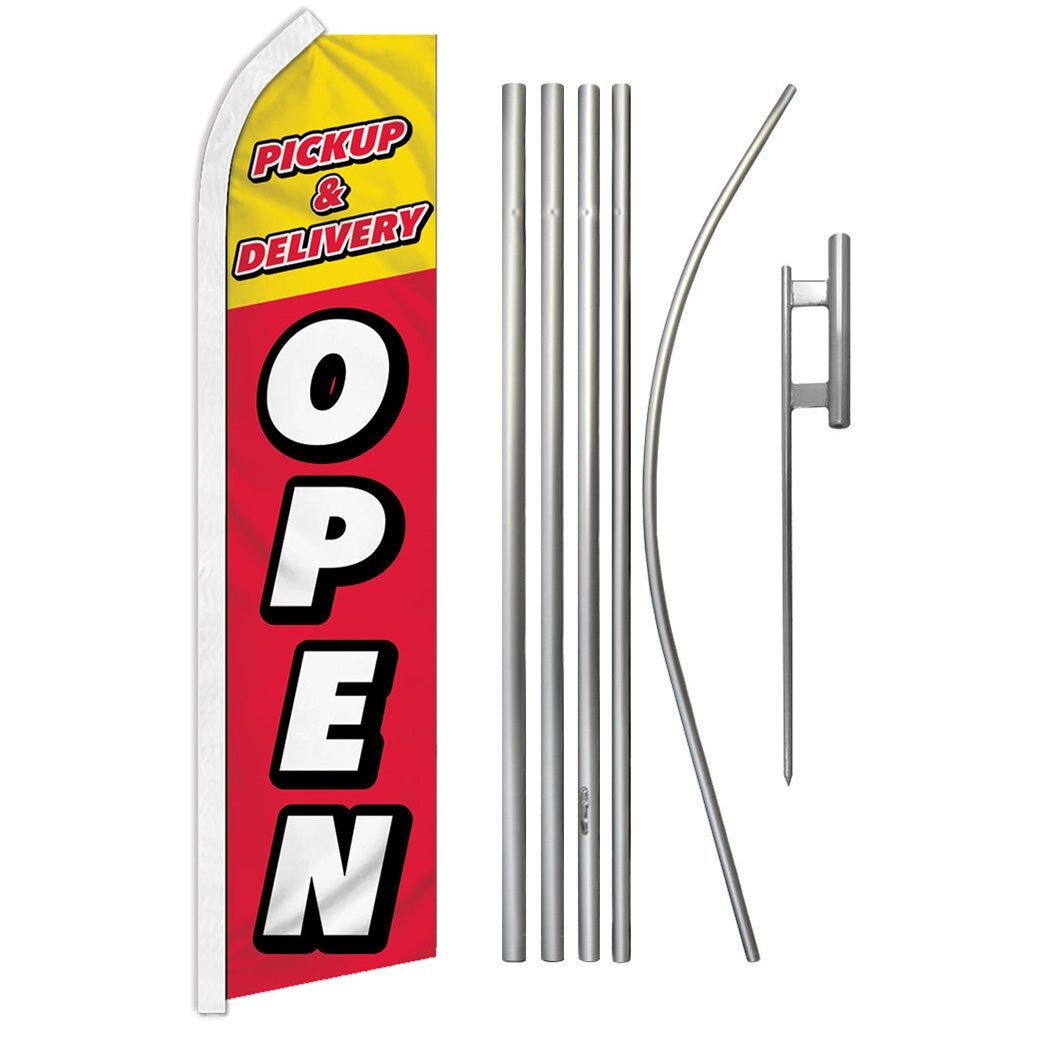 Pickup & Delivery (Open) Super Flag & Pole Kit - Flags Importer