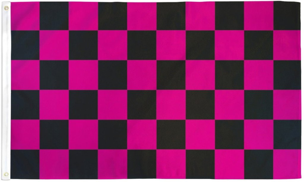 Pink & Black Checkered Flag 2x3ft Poly - Flags Importer