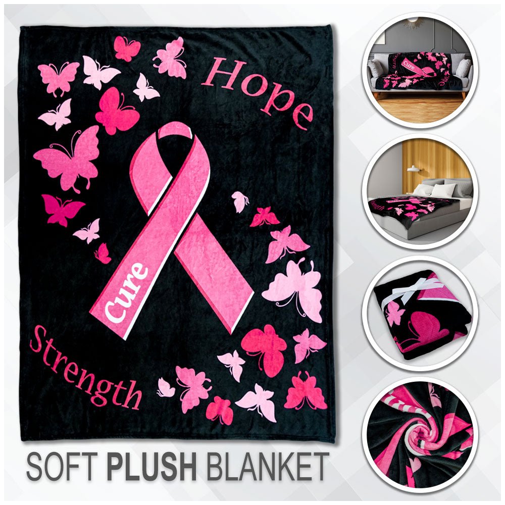 Pink Ribbon (Hope) Soft Plush 50x60in Blanket - Flags Importer