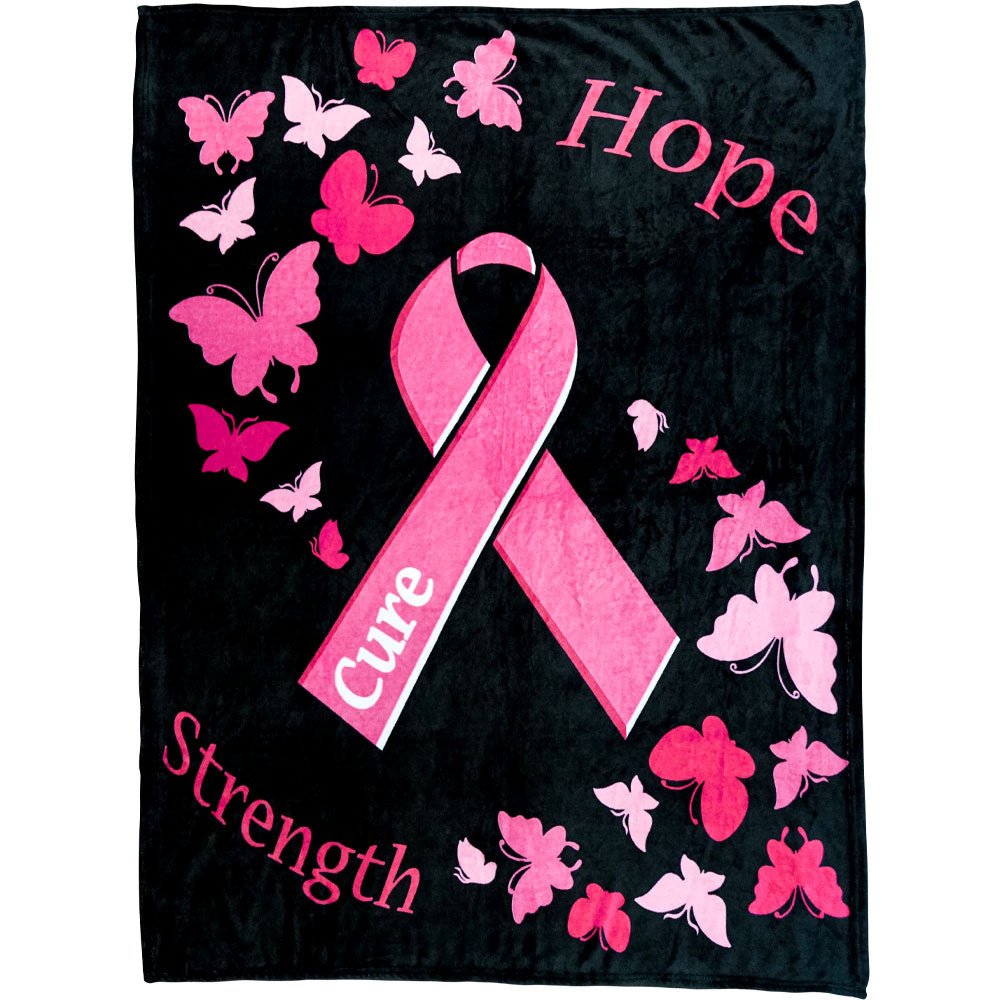 Pink Ribbon (Hope) Soft Plush 50x60in Blanket - Flags Importer