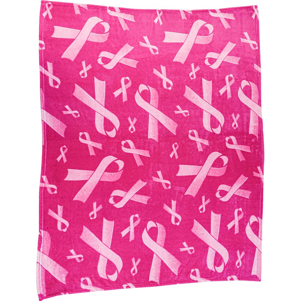 Pink Ribbon (Pink) Soft Plush 50x60in Blanket - Flags Importer