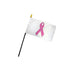 Pink Ribbon (White) 4x6in Stick Flag - Flags Importer