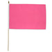 Pink Solid Color 12x18in Stick Flag - Flags Importer