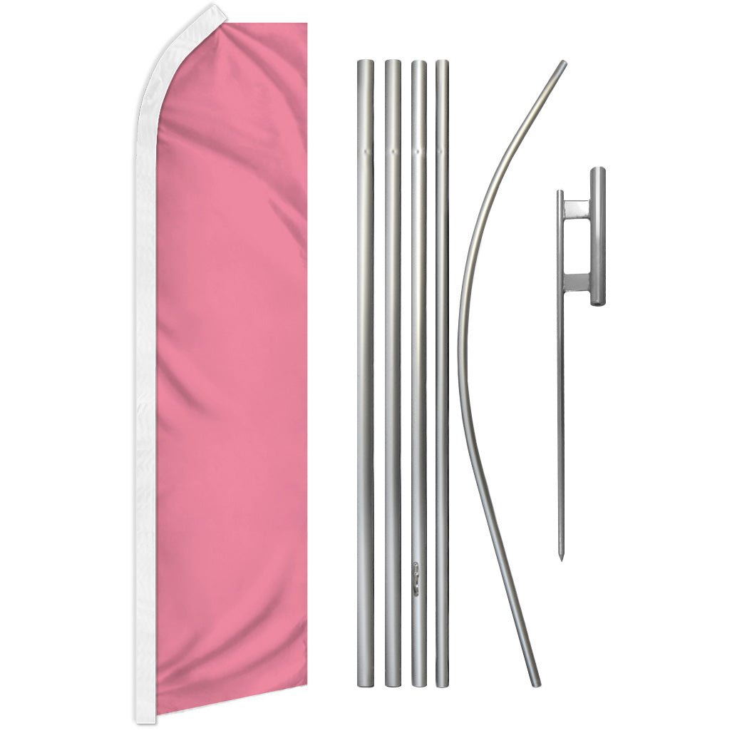 Pink Solid Color Super Flag & Pole Kit - Flags Importer