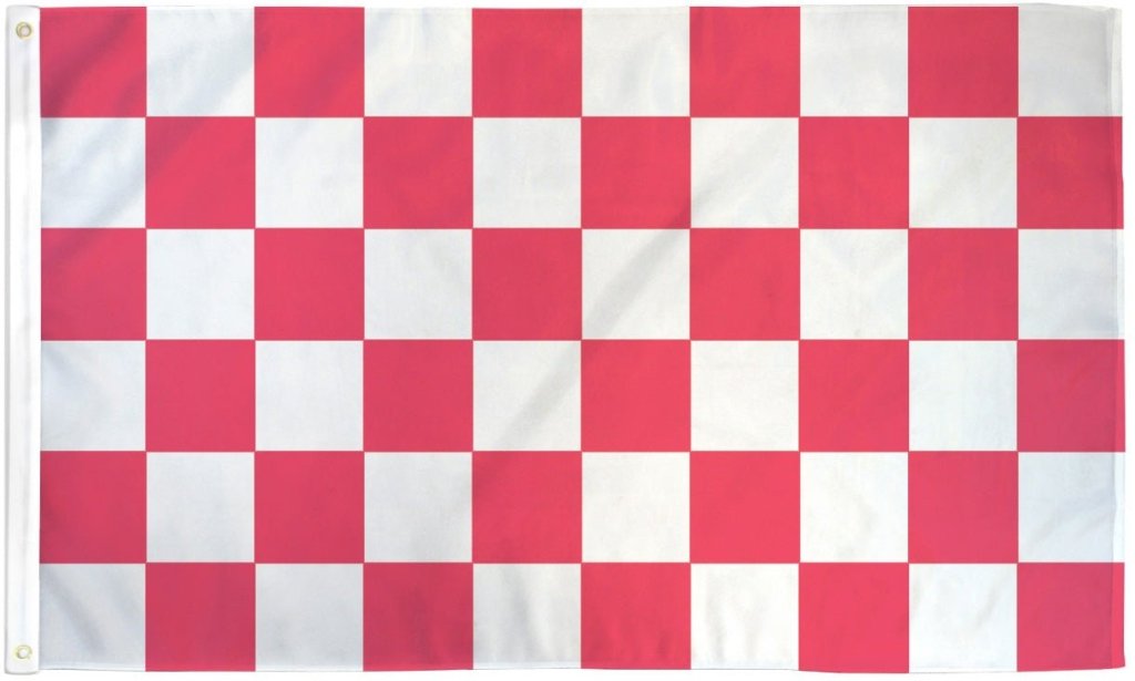 Pink & White Checkered Flag 3x5ft Poly - Flags Importer