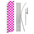 Pink & White Checkered Super Flag & Pole Kit - Flags Importer