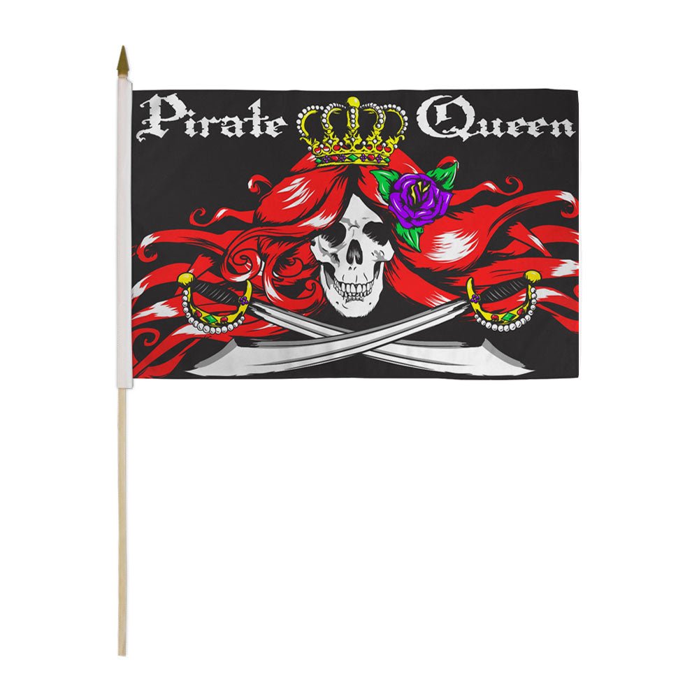 Pirate Queen 12x18in Stick Flag - Flags Importer