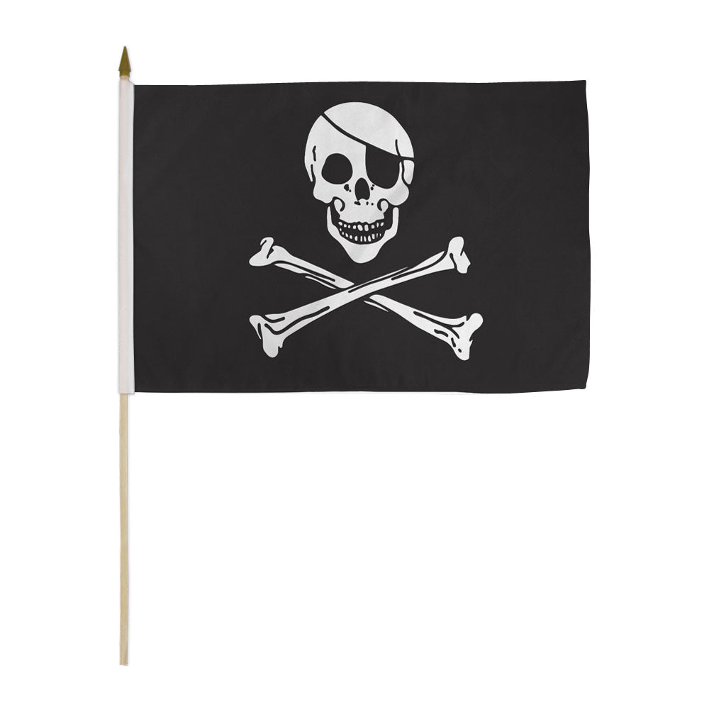 Pirate (Regular) 12x18in Stick Flag - Flags Importer