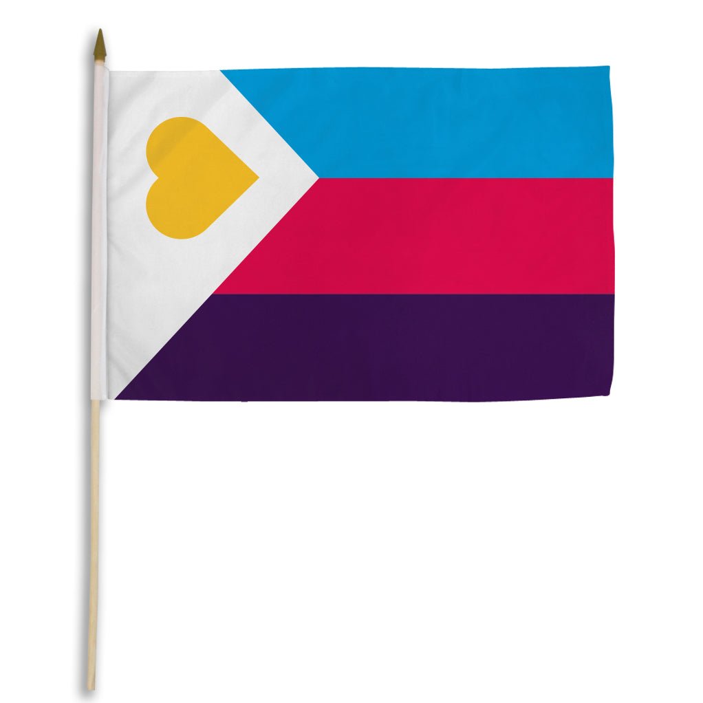 Polyamory (Tricolor) 12x18in Stick Flag - Flags Importer