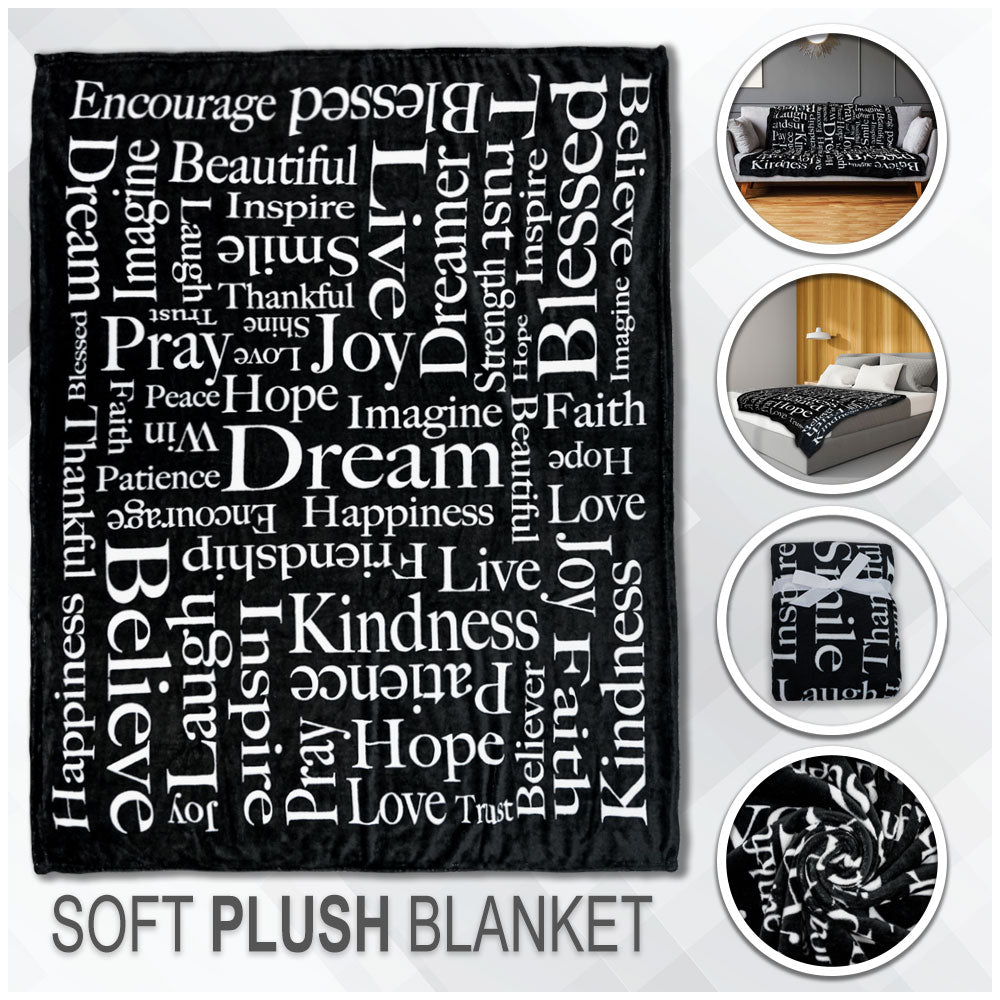 Positive Message (Black) Soft Plush 50x60in Blanket - Flags Importer