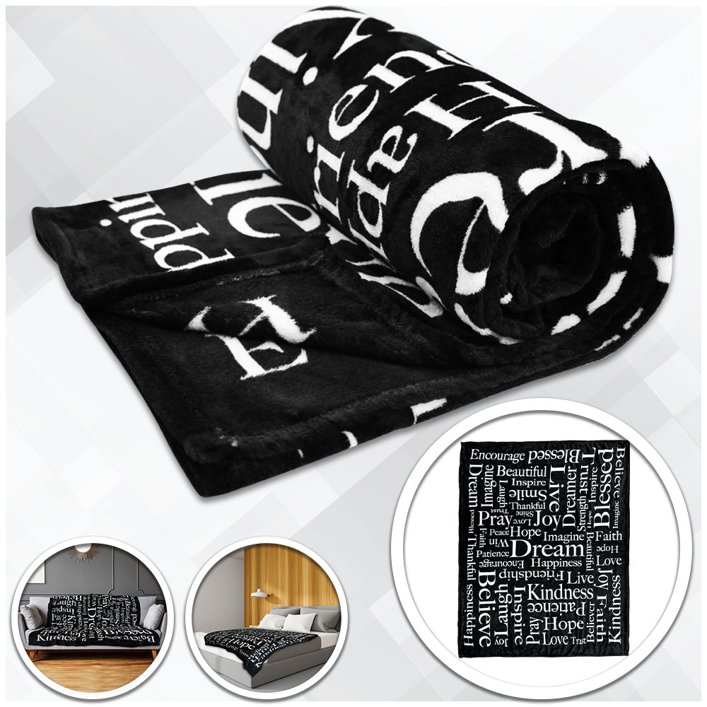 Positive Message (Black) Soft Plush 50x60in Blanket - Flags Importer