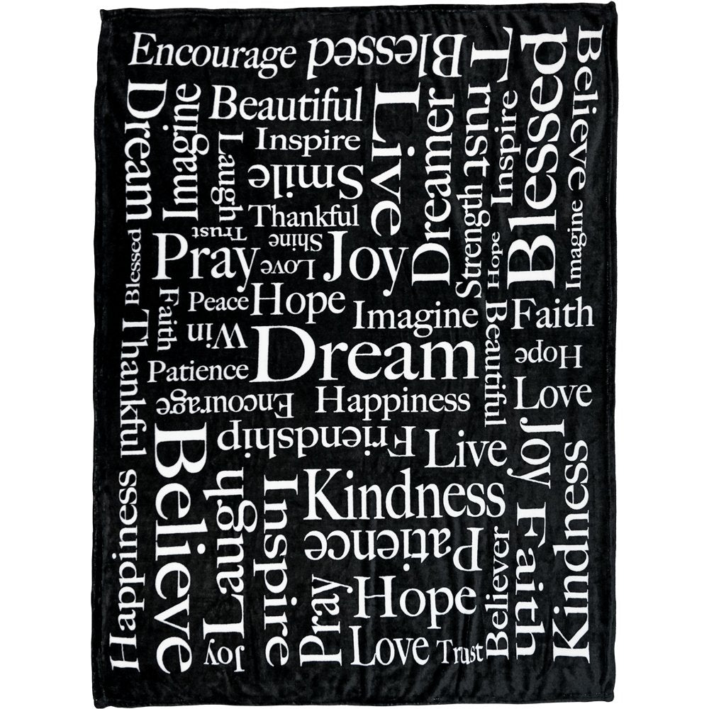 Positive Message (Black) Soft Plush 50x60in Blanket - Flags Importer