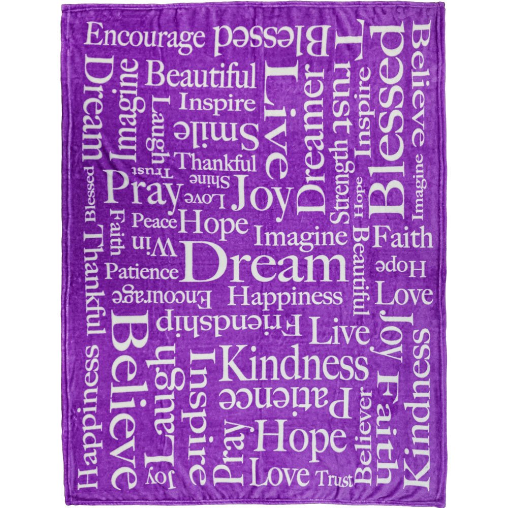 Positive Message (Purple) Soft Plush 50x60in Blanket - Flags Importer