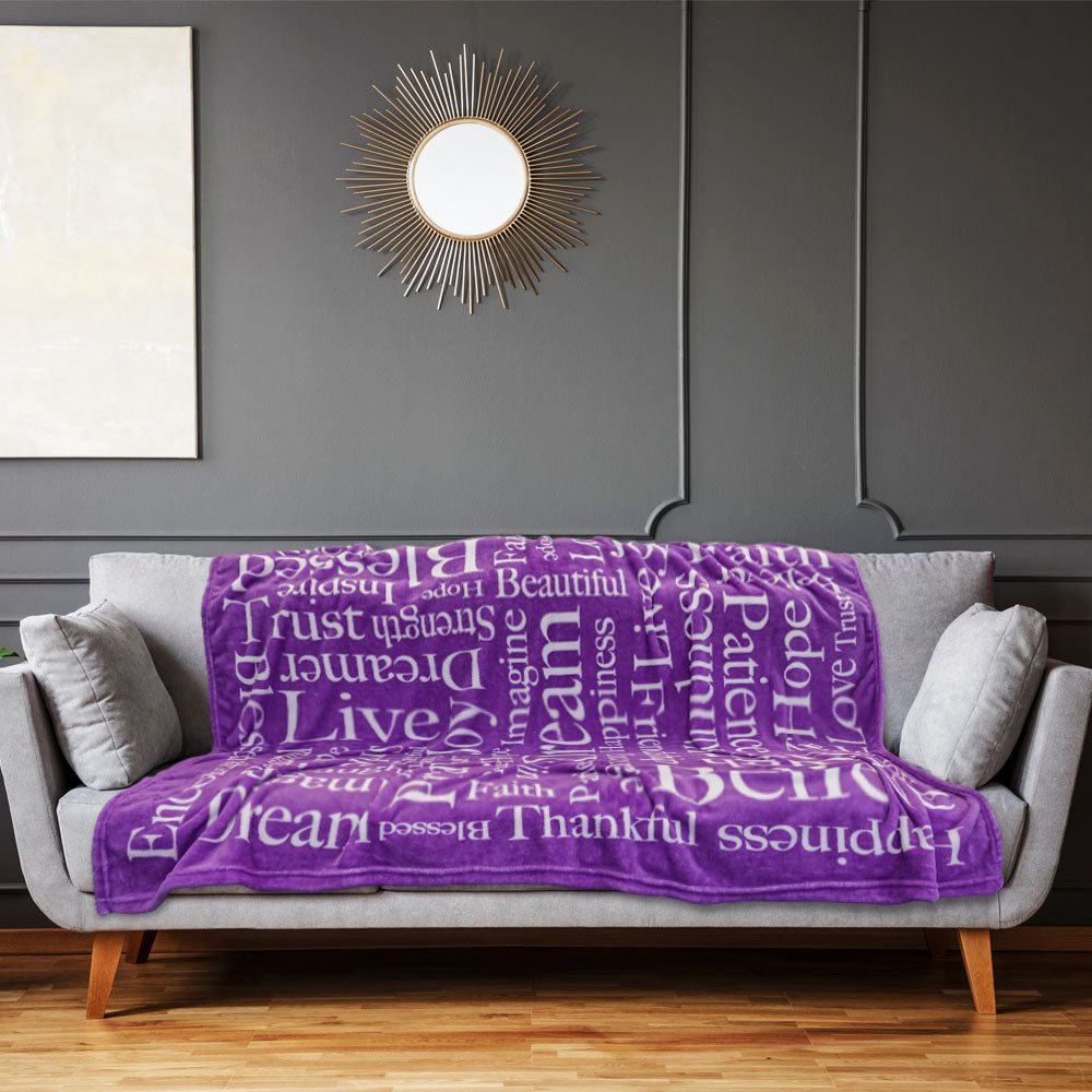 Positive Message (Purple) Soft Plush 50x60in Blanket - Flags Importer