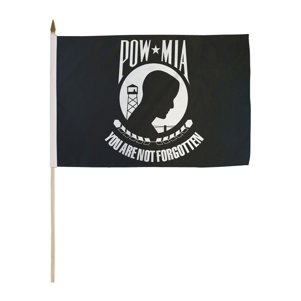 POW - MIA (Standard) 12x18in Stick Flag - Flags Importer