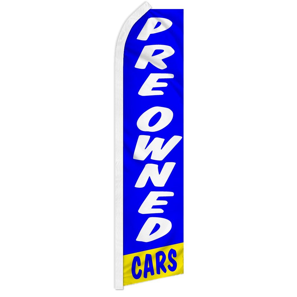 Preowned Cars (Blue & White) Super Flag - Flags Importer