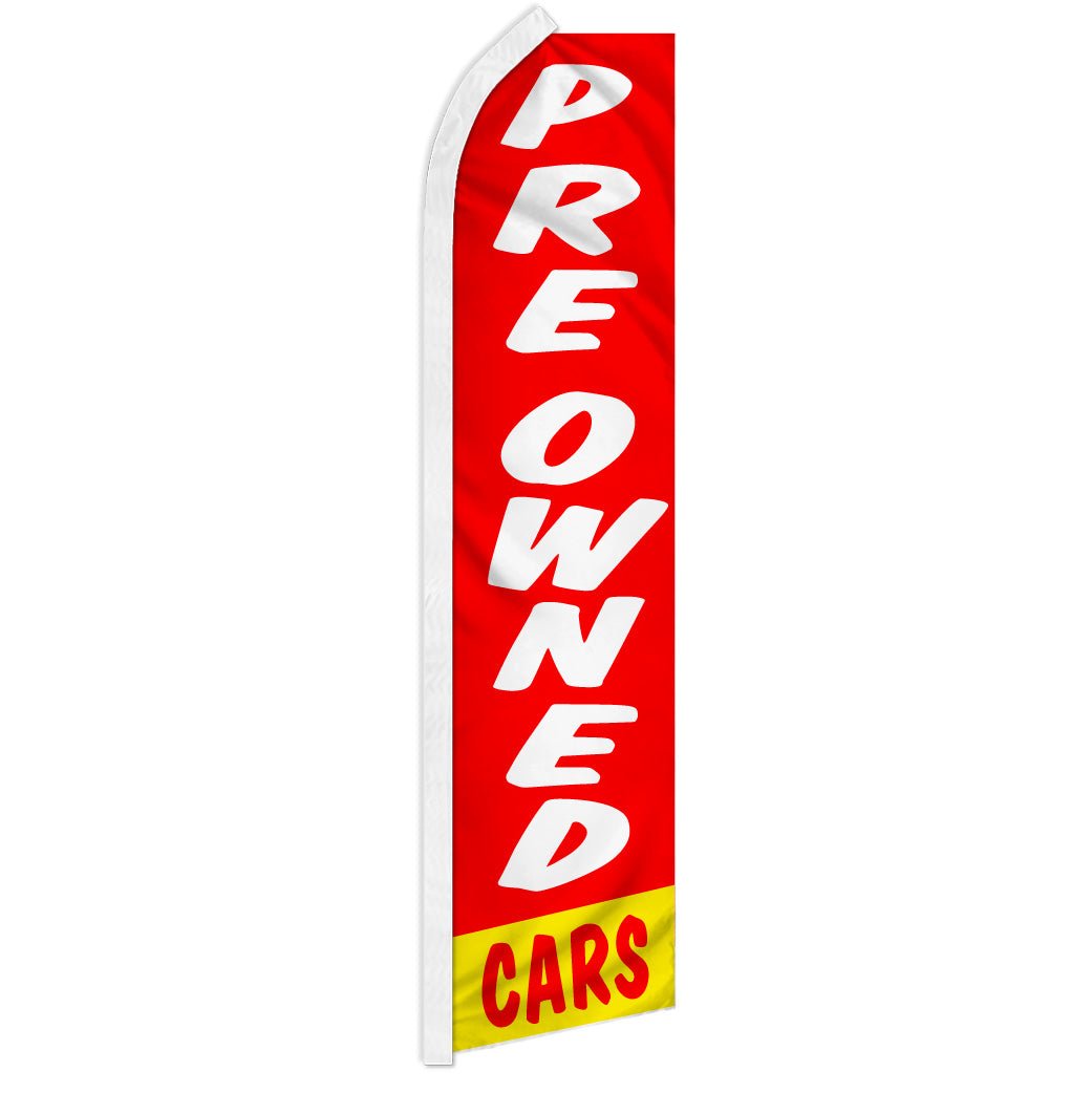 Preowned Cars (Red & White) Super Flag - Flags Importer