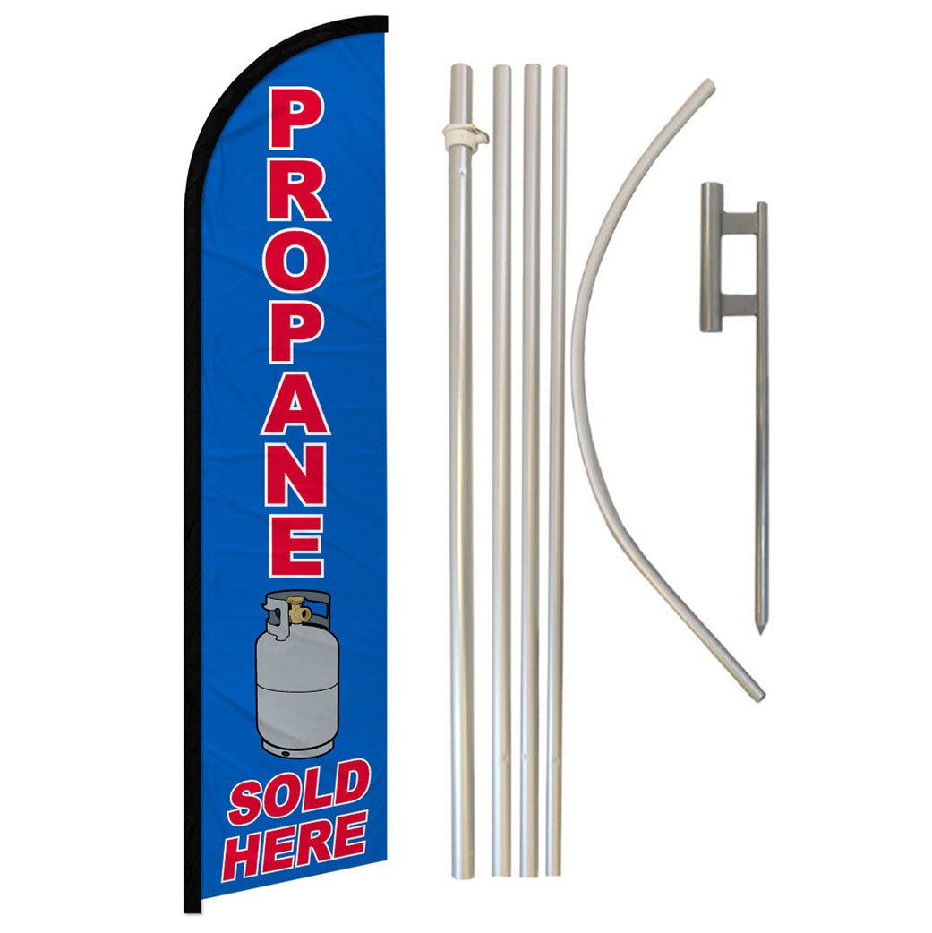 Propane Sold Here Windless Banner Flag & Pole Kit - Flags Importer