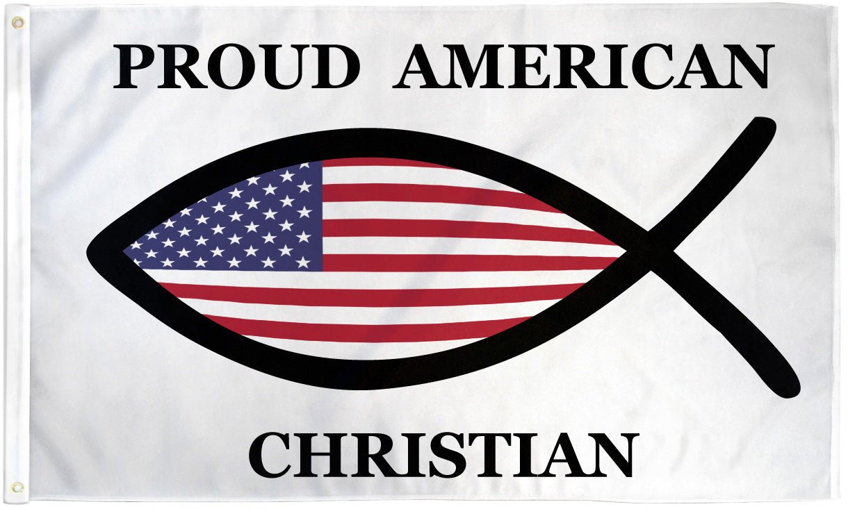 Proud American Christian Flag 3x5ft Poly - Flags Importer