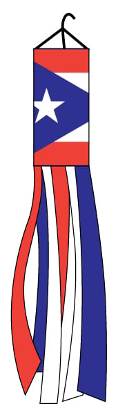 Puerto Rico Super Shiny Poly 5ft Windsock - Flags Importer