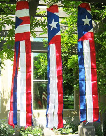 Puerto Rico Super Shiny Poly 5ft Windsock - Flags Importer