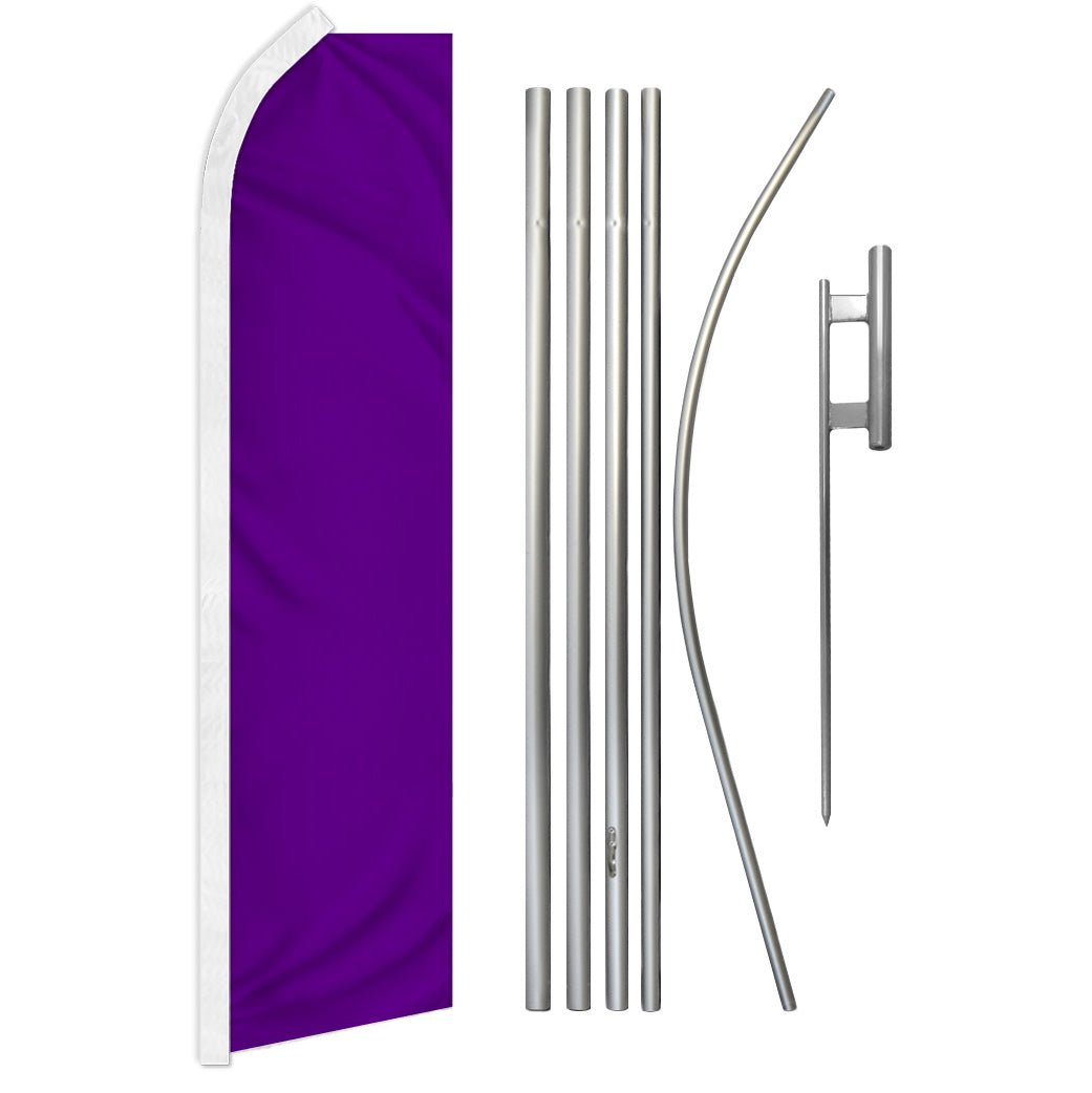 Purple Solid Color Super Flag & Pole Kit - Flags Importer