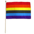 Rainbow 12x18in Stick Flag - Flags Importer