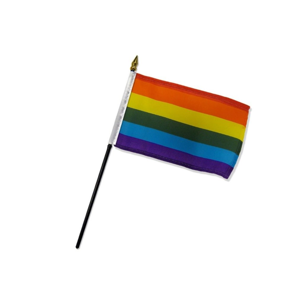 Rainbow 4x6in Stick Flag - Flags Importer