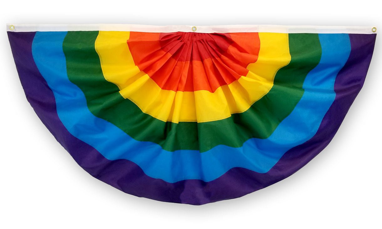 Rainbow Embroidered Bunting Flag 3x1.5ft - Flags Importer