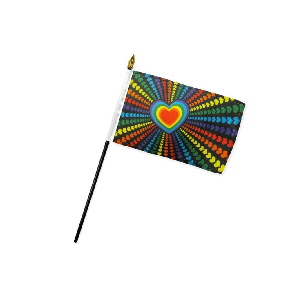 Rainbow Love 4x6in Stick Flag - Flags Importer