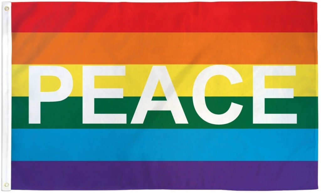 Rainbow Peace Letters Flag 3x5ft Poly - Flags Importer