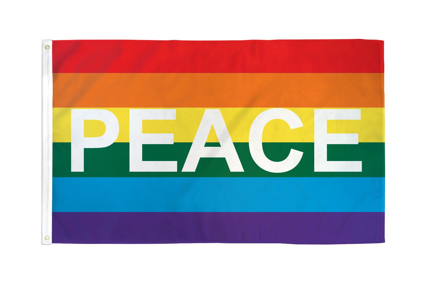 Rainbow Peace Letters Flag 3x5ft Poly - Flags Importer