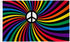 Rainbow Peace Swirl (Black Peace Sign) Flag 3x5ft Poly - Flags Importer