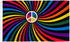 Rainbow Peace Swirl (White Peace Sign) Flag 3x5ft Poly - Flags Importer