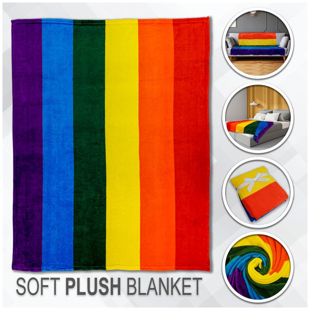 Rainbow Soft Plush 50x60in Blanket - Flags Importer