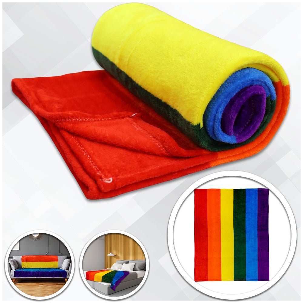 Rainbow Soft Plush 50x60in Blanket - Flags Importer