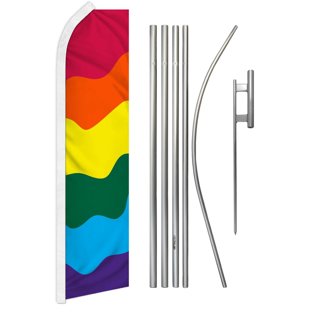 Rainbow Super Flag & Pole Kit - Flags Importer