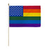 Rainbow US Stars 12x18in Stick Flag - Flags Importer