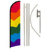 Rainbow Windless Banner Flag & Pole Kit - Flags Importer