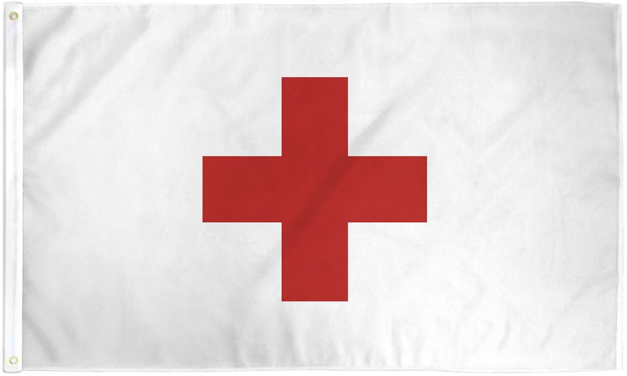 Red Cross Flag 3x5ft Poly - Flags Importer